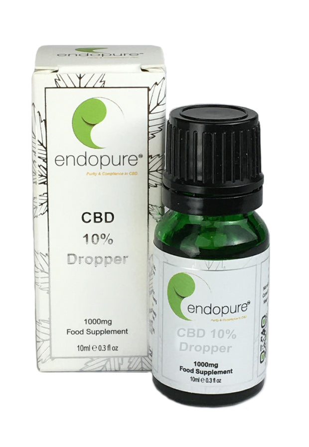 10% CBD Oil Dropper 10ml - EU organically certified Organic Hemp - Endopure Ltd