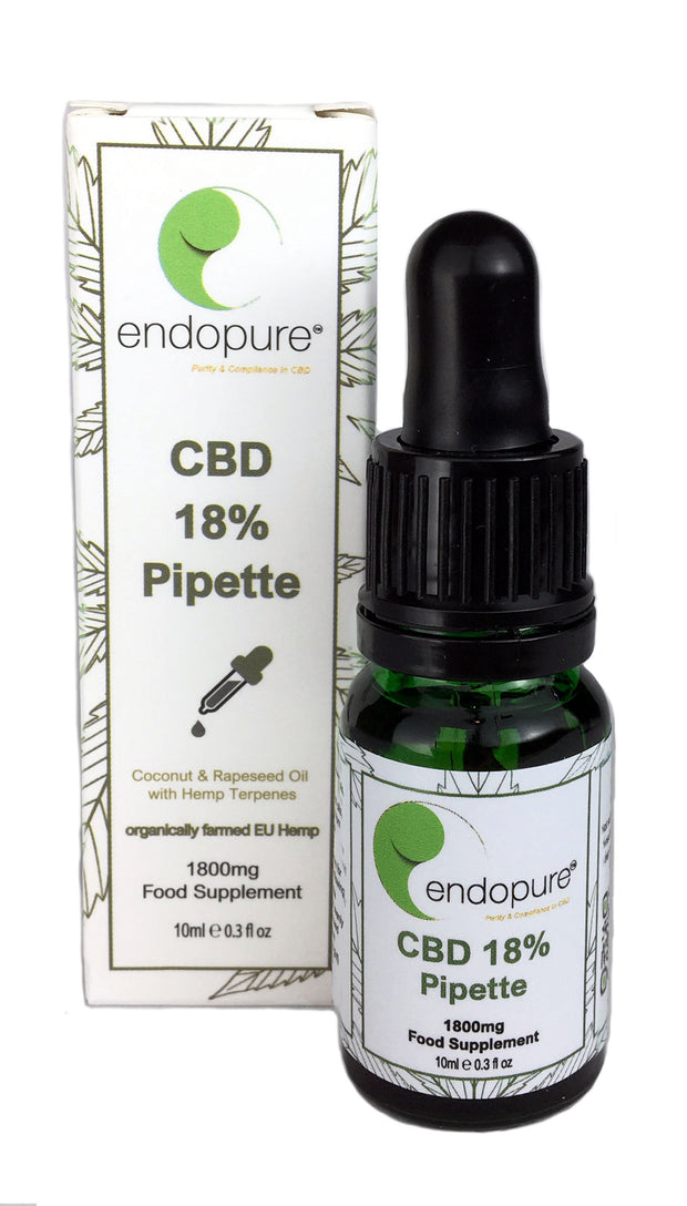 18% CBD Oil Pipette 10ml - EU organically certified Hemp - Endopure Ltd